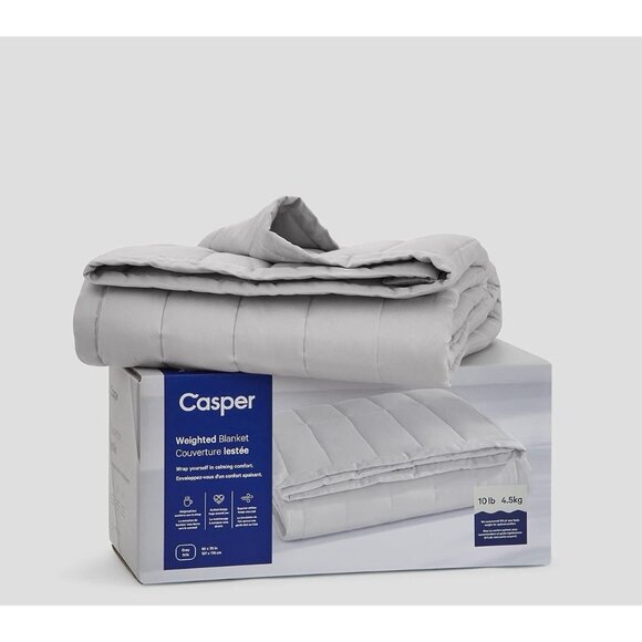 New In Box Casper Cotton Breathable Weighted Blanket, 20 lbs, Gray - Picture 1 of 5